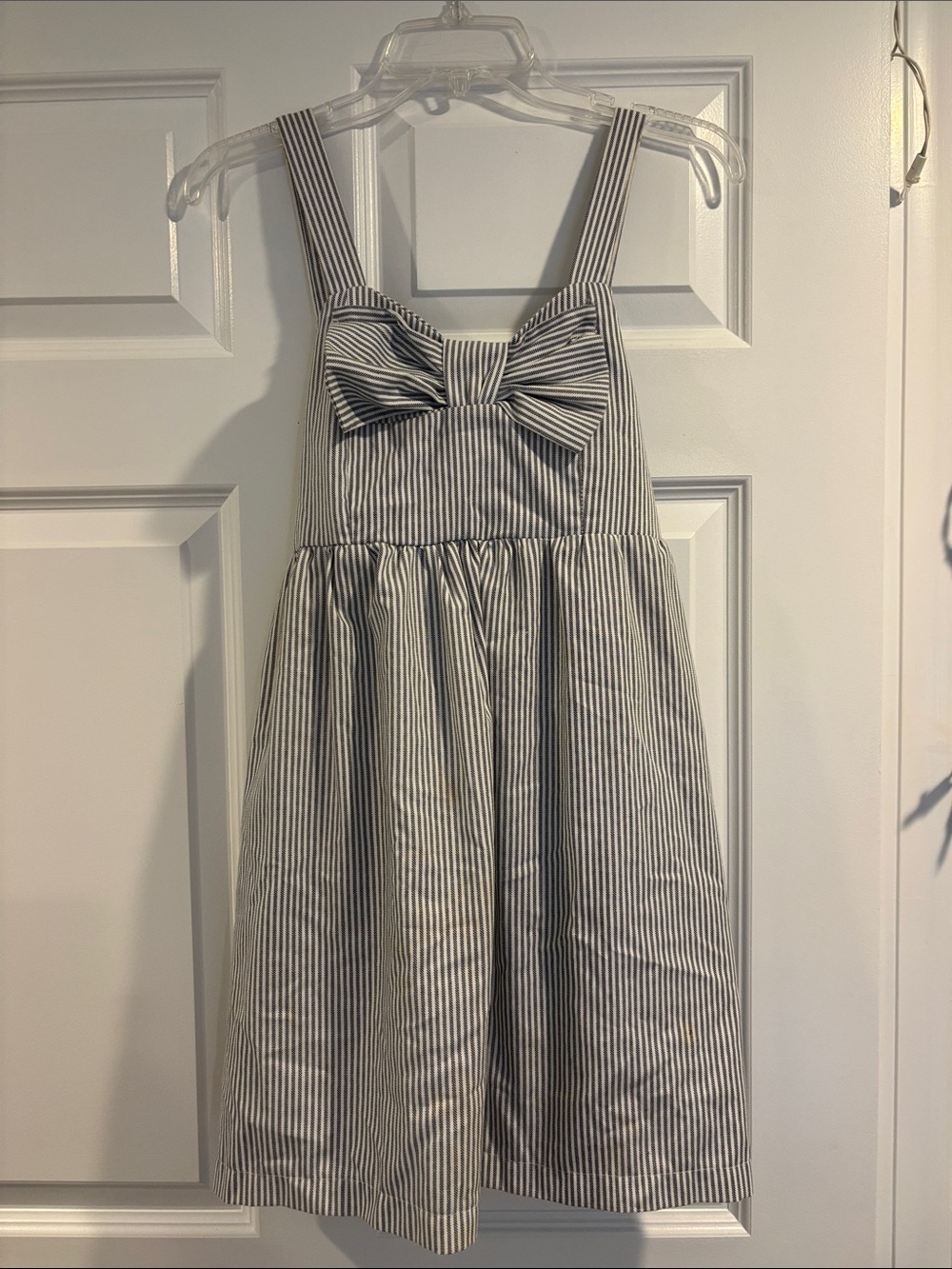 Striped Bow Front Mini Sundress - Sleeveless A-Line